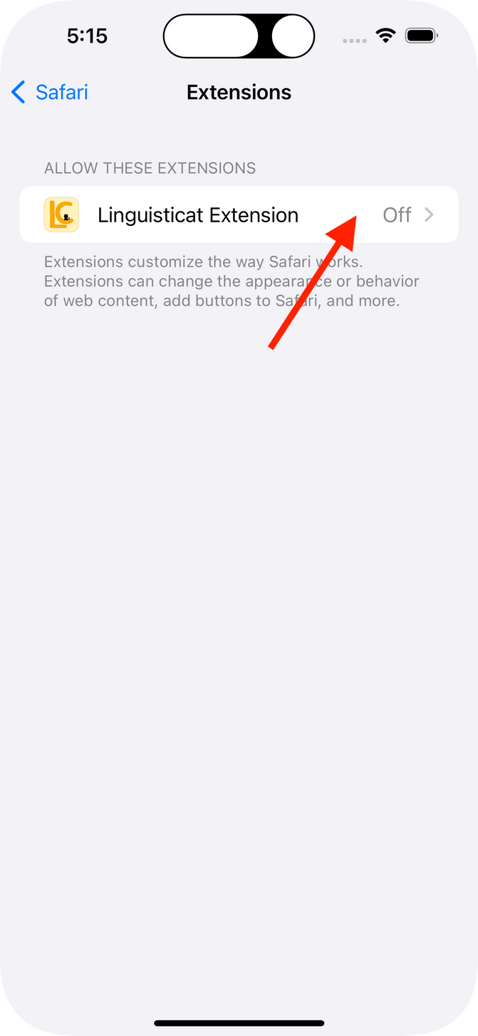 5. allow Linguisticat Extension